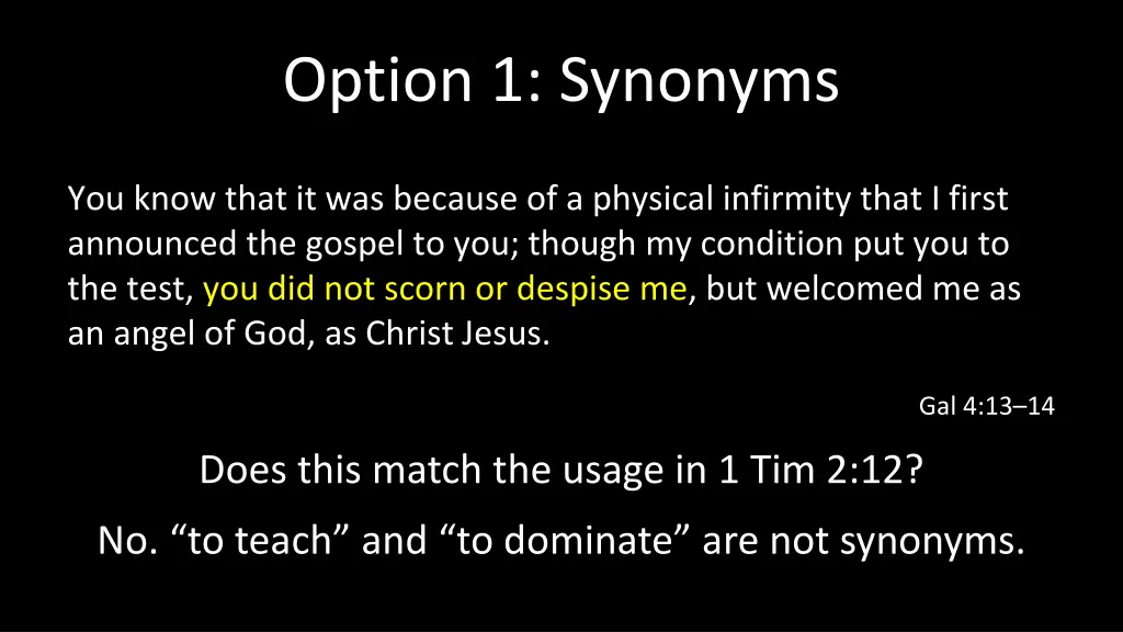 option 1 synonyms