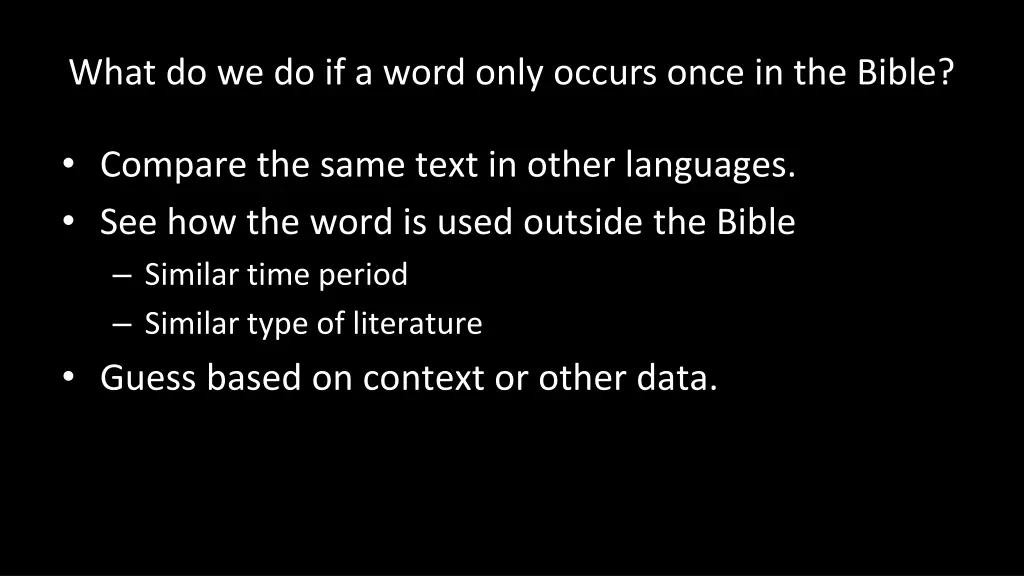 what do we do if a word only occurs once