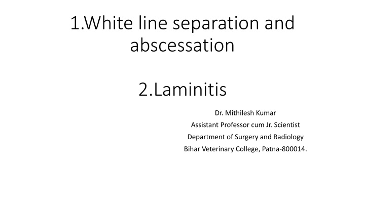 1 white line separation and abscessation