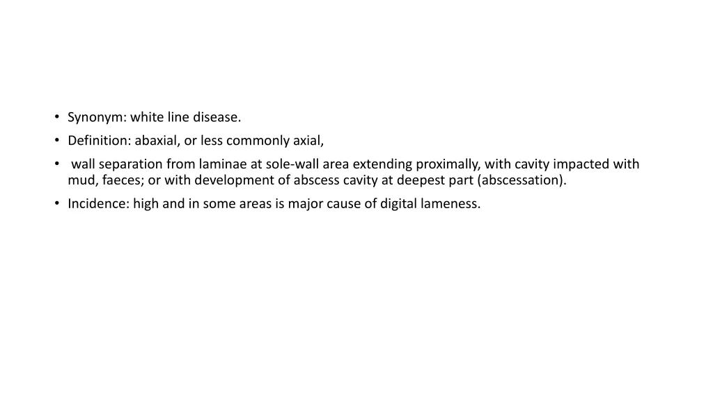 synonym white line disease definition abaxial