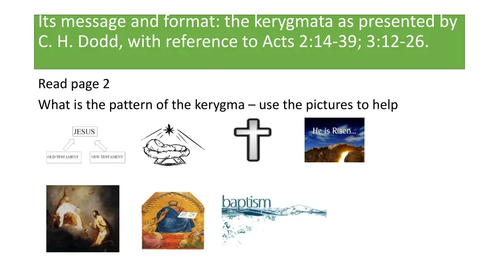 its message and format the kerygmata as presented 1