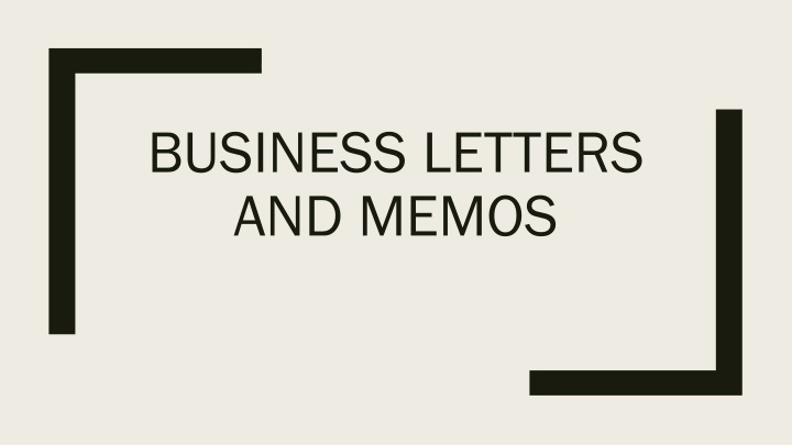 business letters and memos