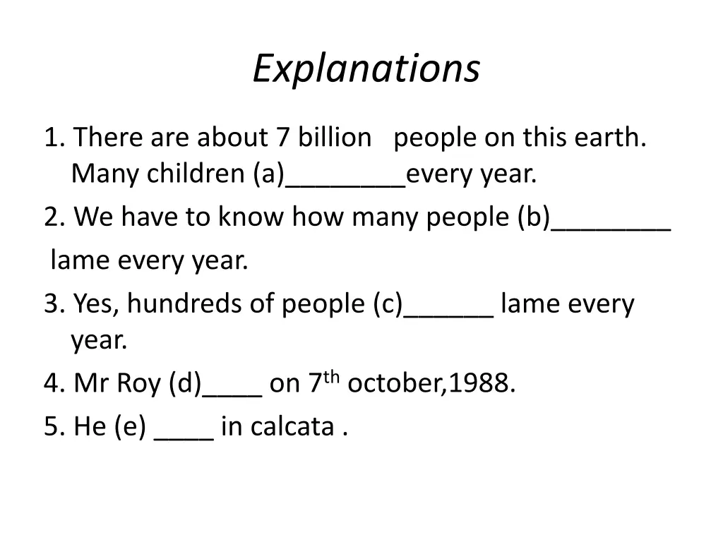 explanations