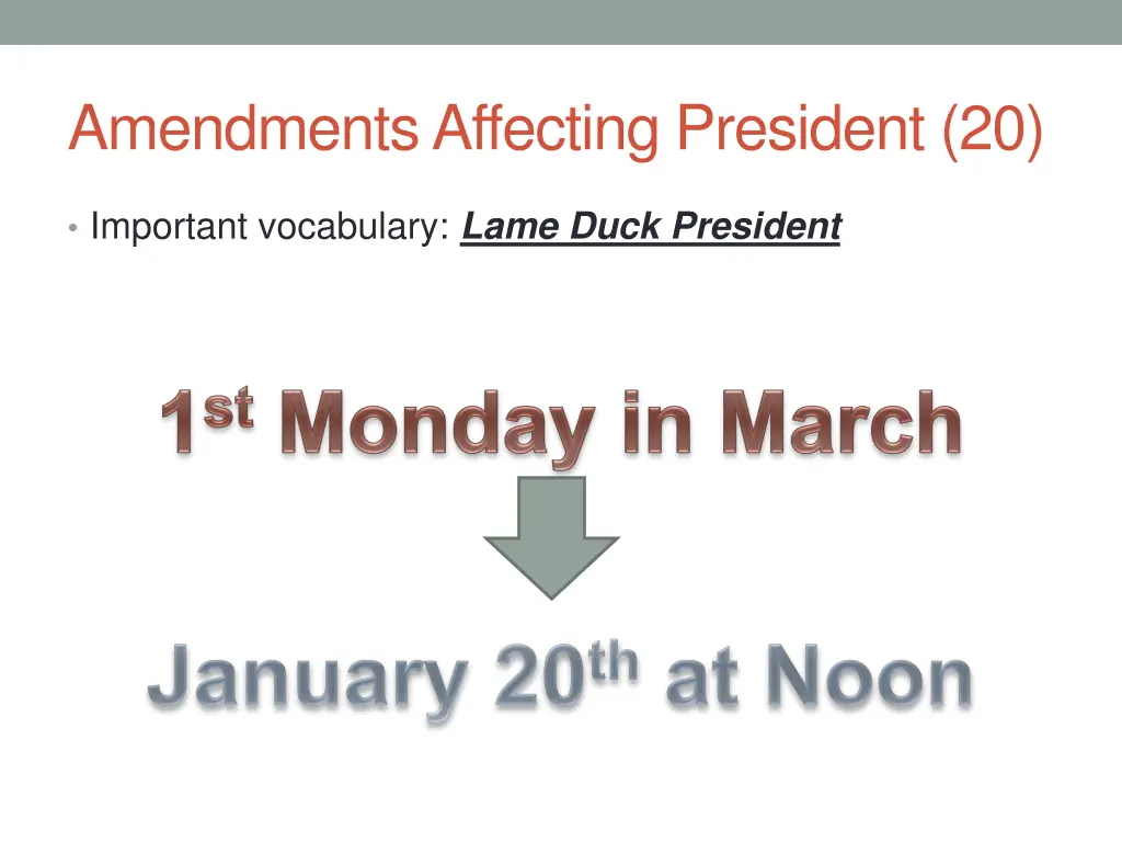 amendments affecting president 20