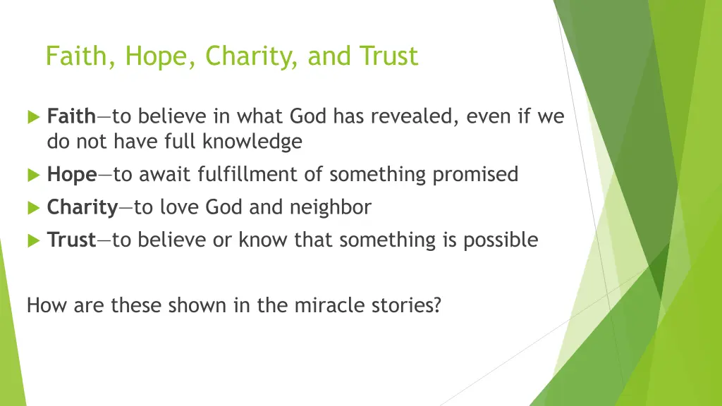 faith hope charity and trust