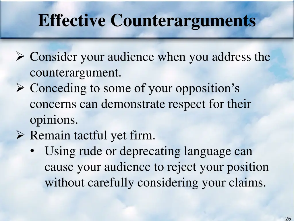 effective counterarguments