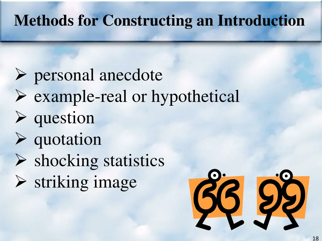 methods for constructing an introduction