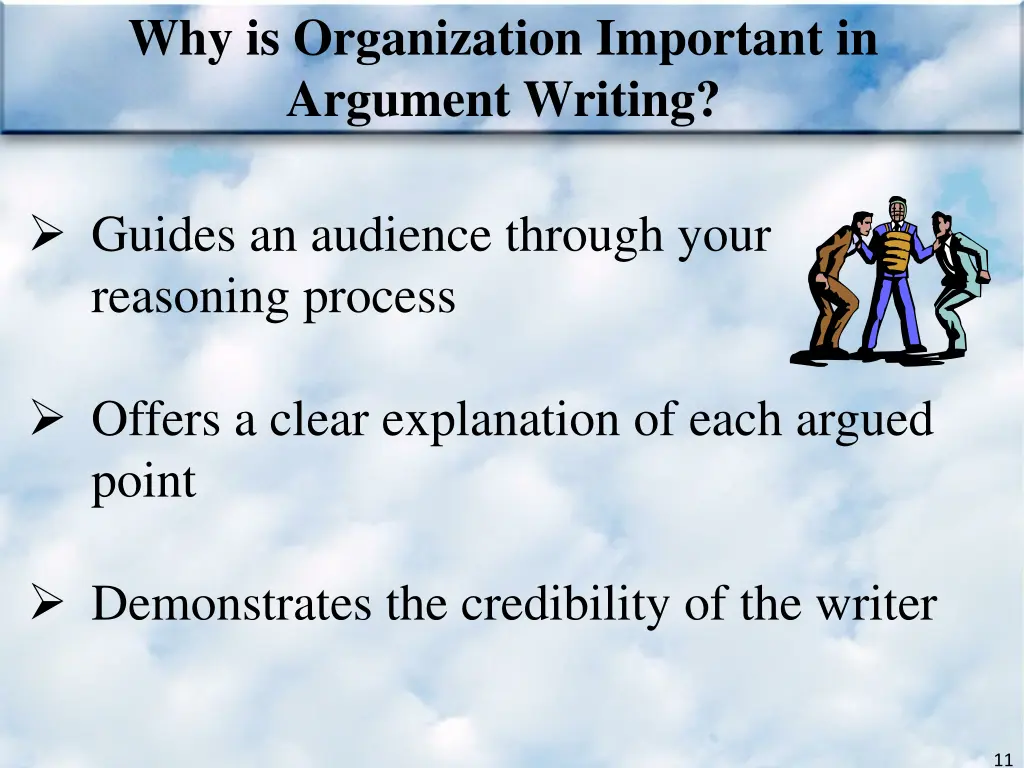 why is organization important in argument writing