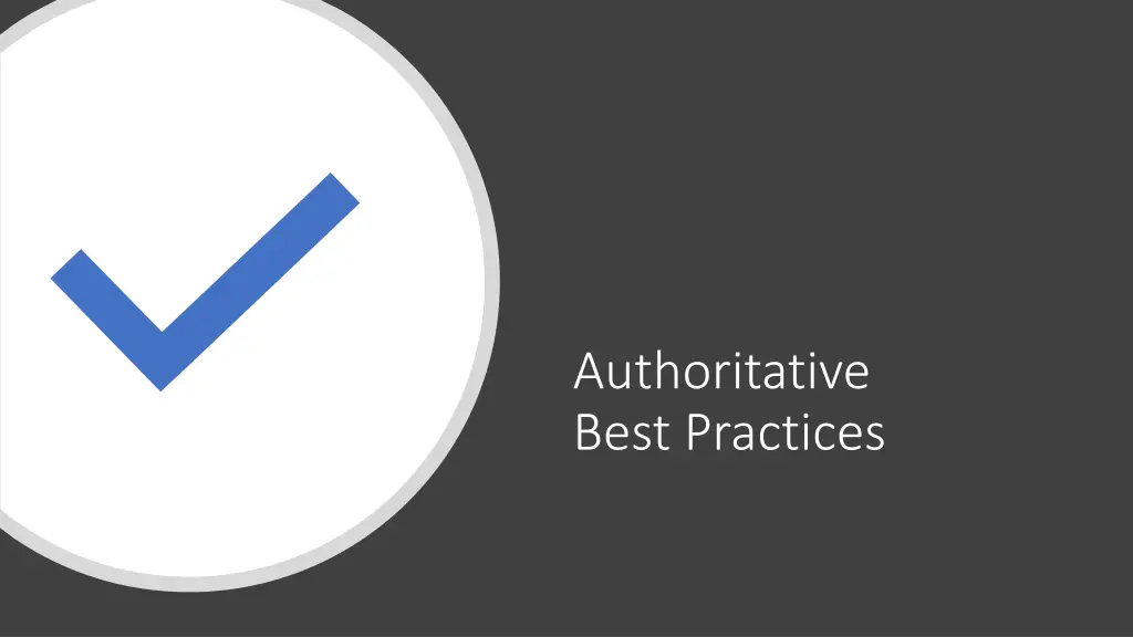 authoritative best practices