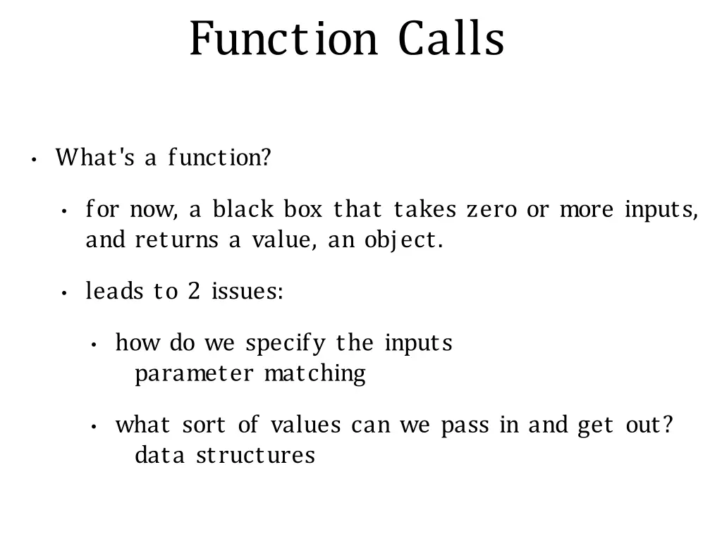 function calls