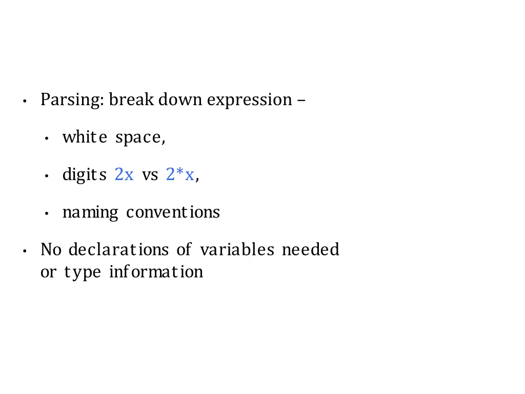 parsing break down expression