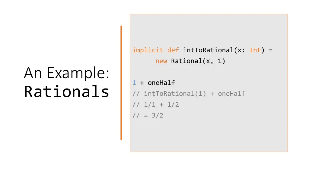 implicit def inttorational x int