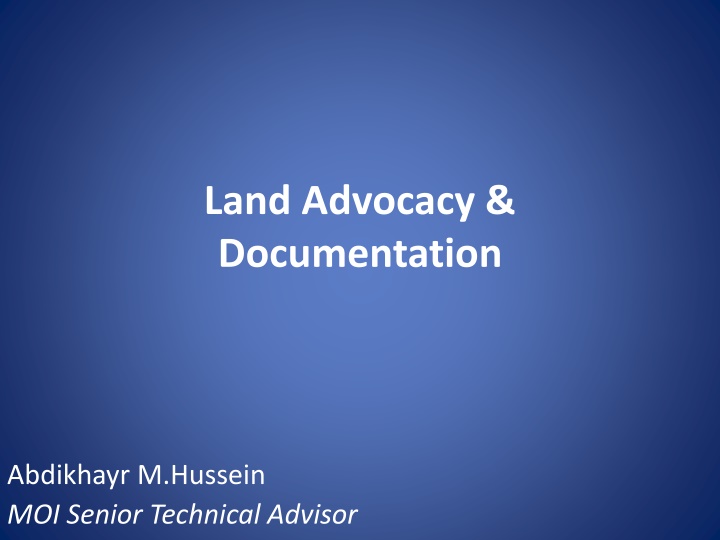 land advocacy documentation