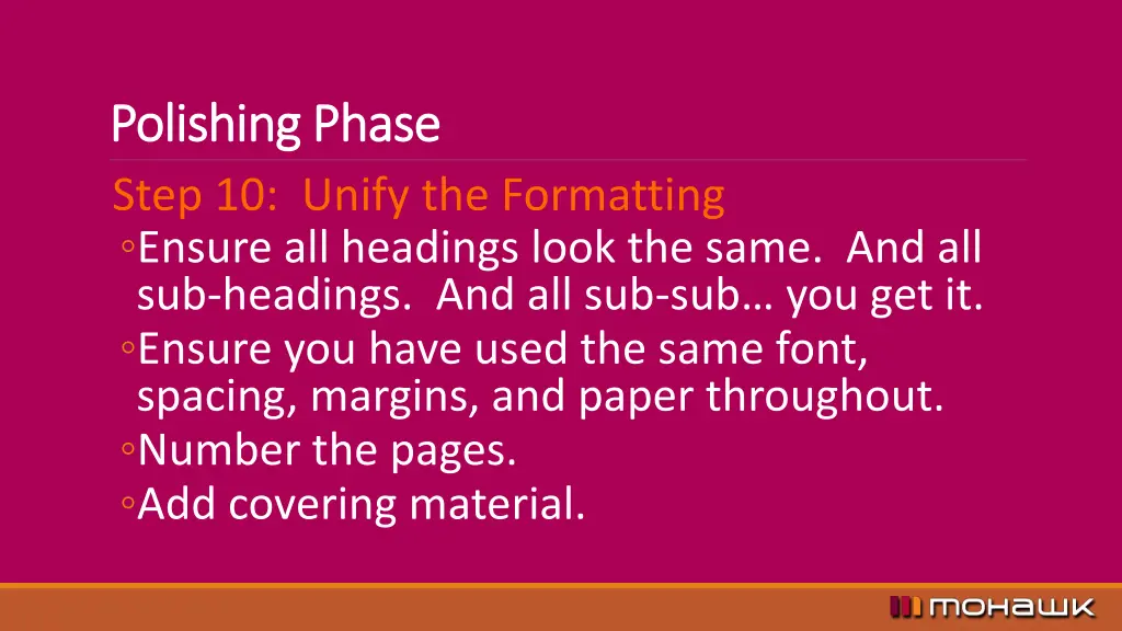 polishing phase polishing phase step 10 unify