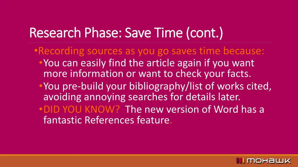 research phase save time cont research phase save