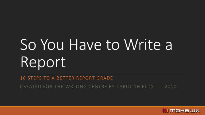 so you have to write a report