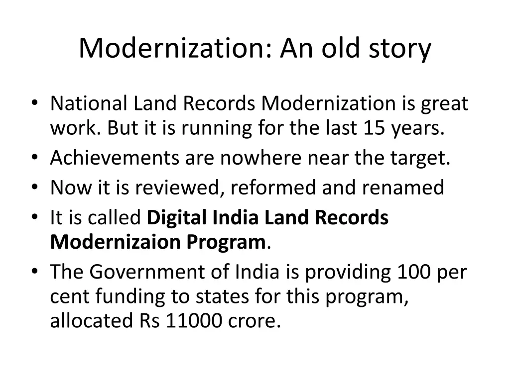 modernization an old story