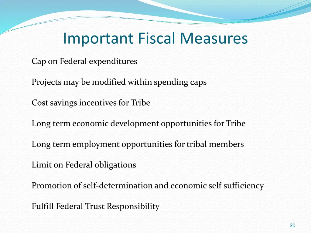 important fiscal measures