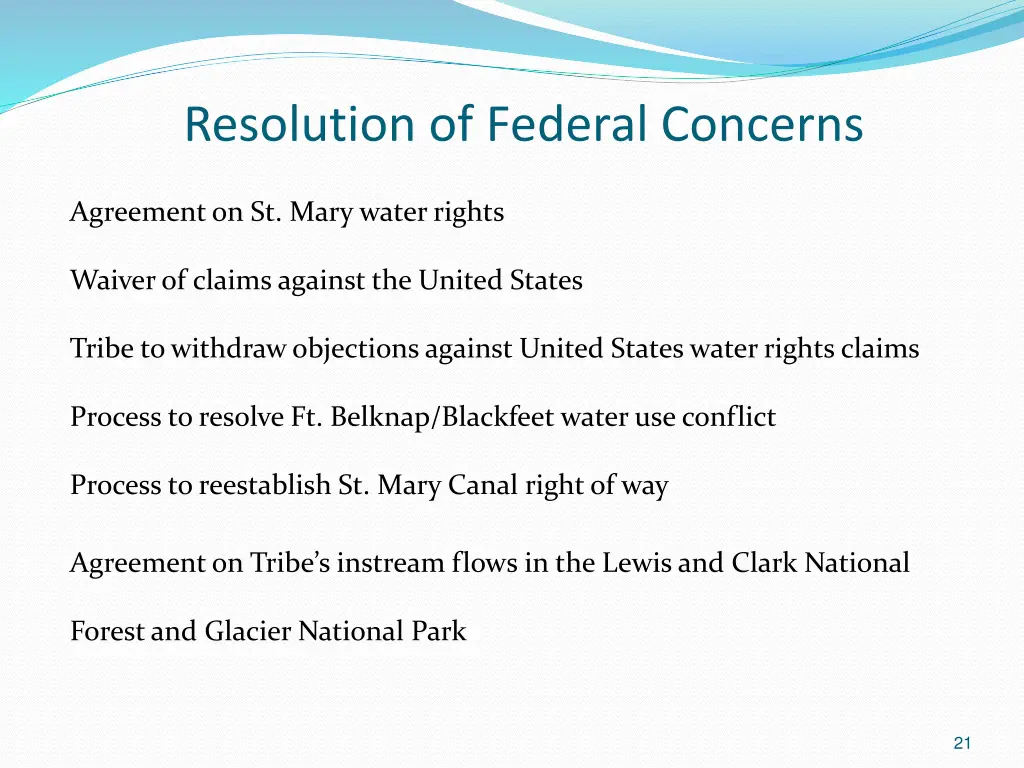 resolution of federal concerns