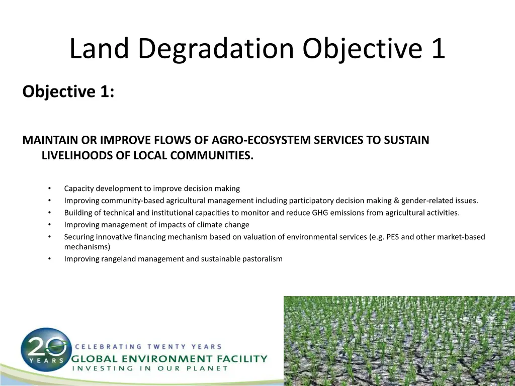 land degradation objective 1