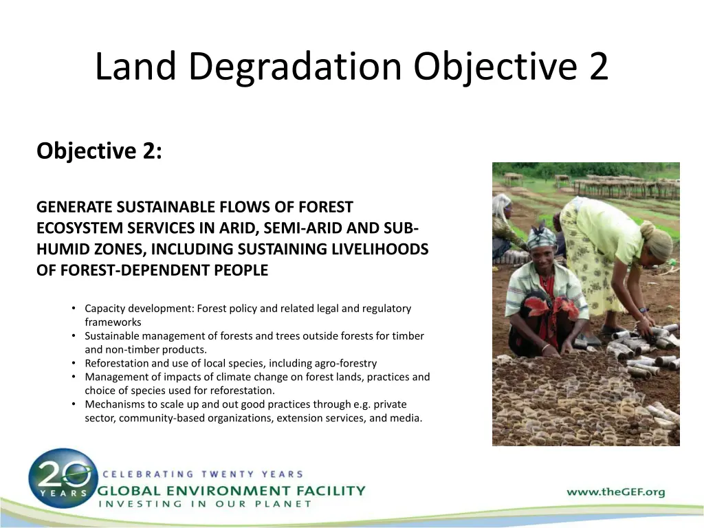 land degradation objective 2