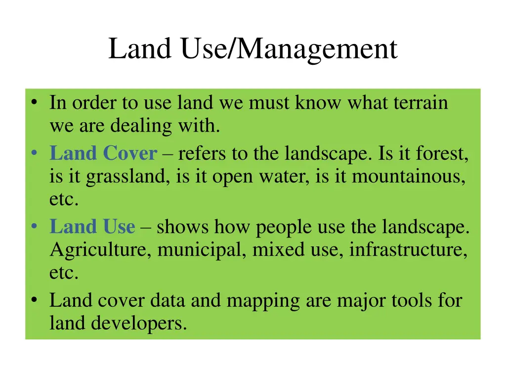 land use management