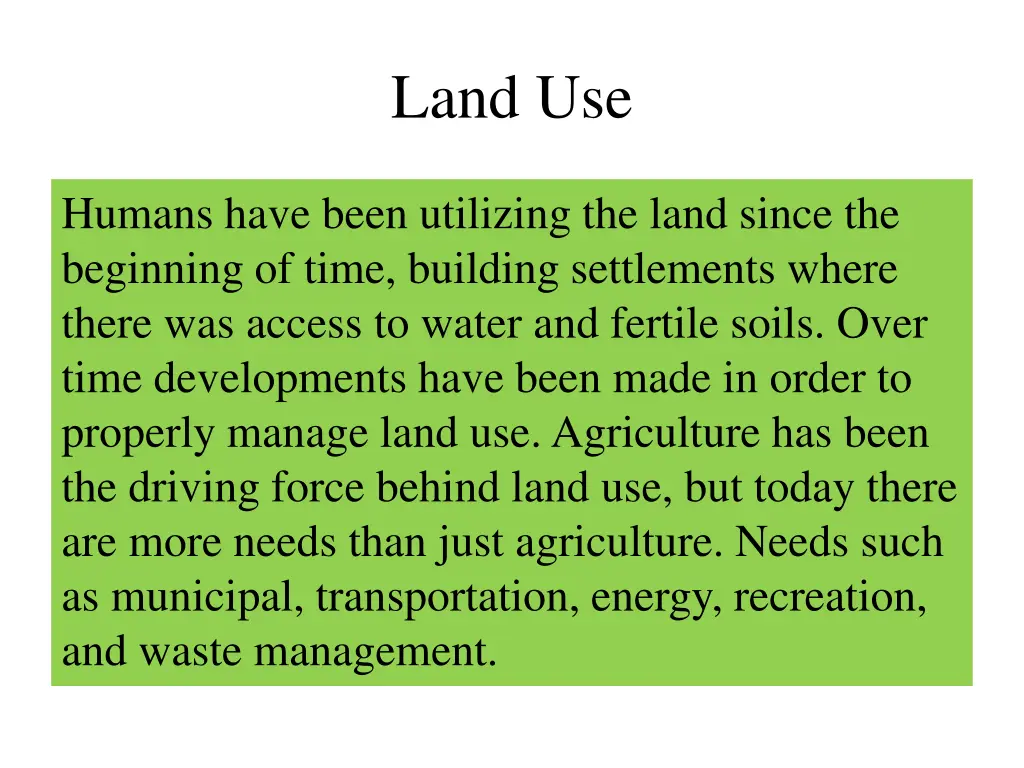 land use