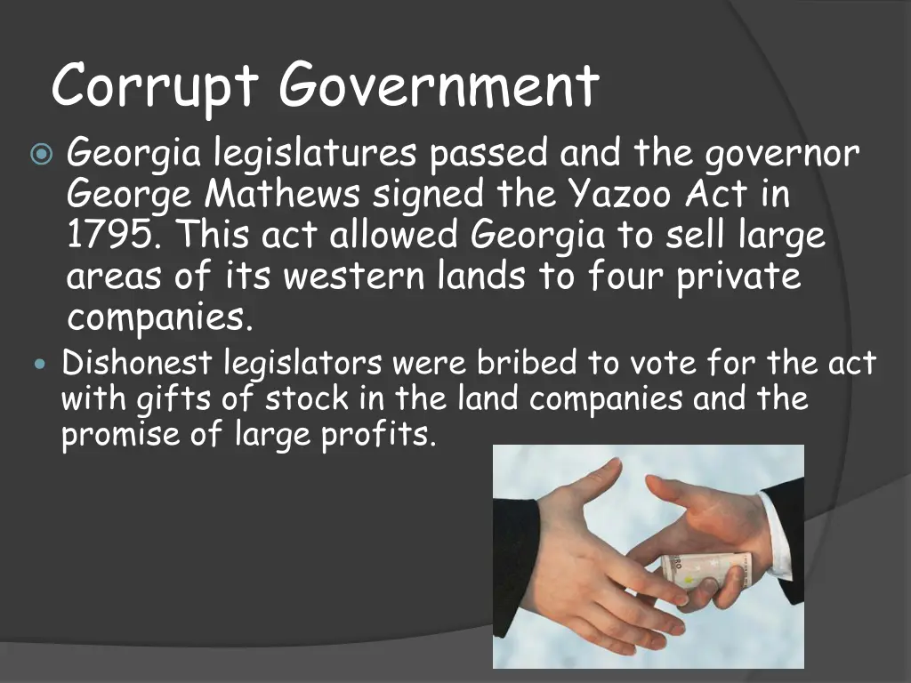 corrupt government georgia legislatures passed