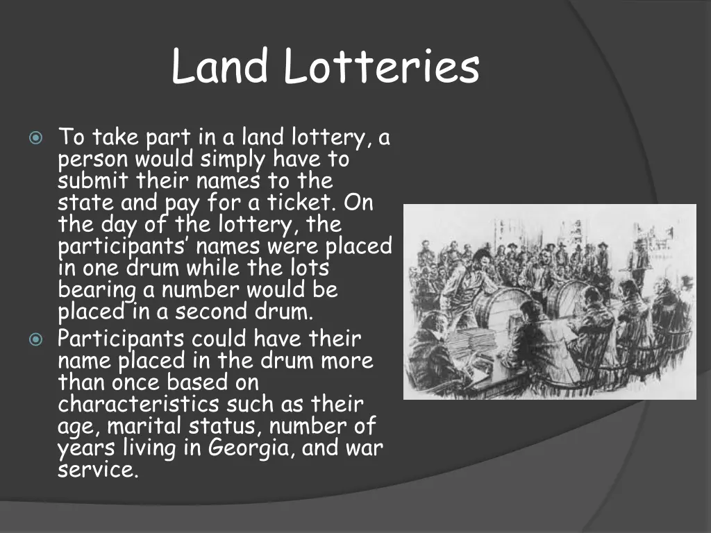 land lotteries