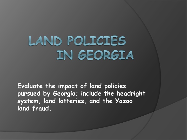 land policies in georgia