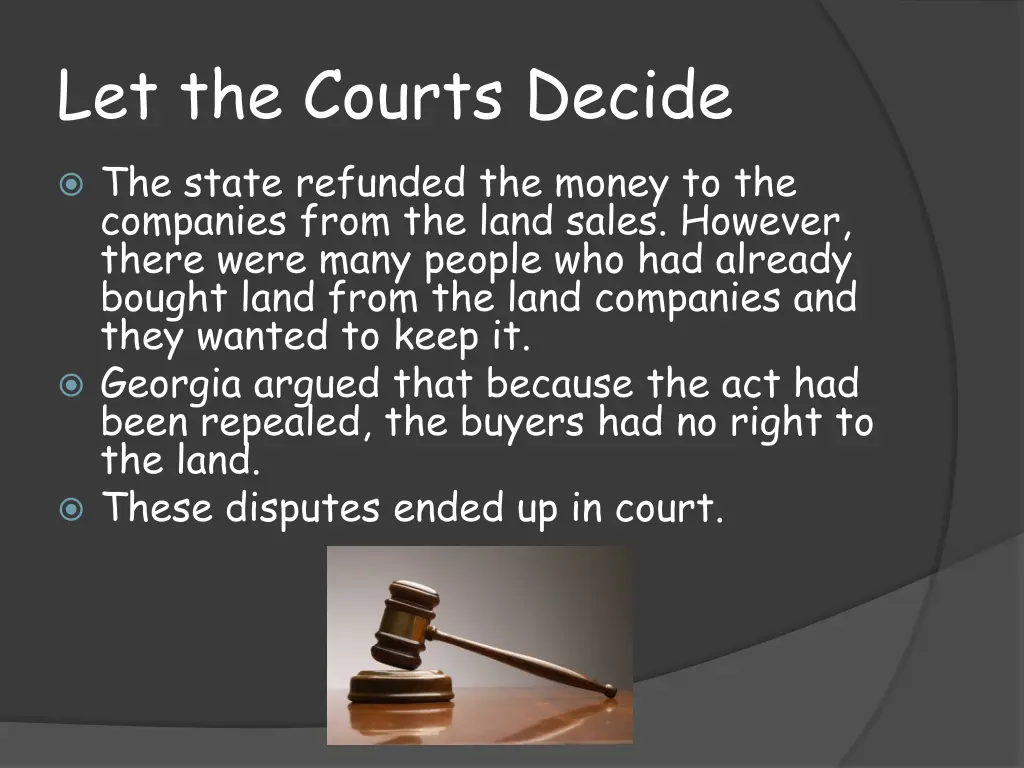 let the courts decide the state refunded