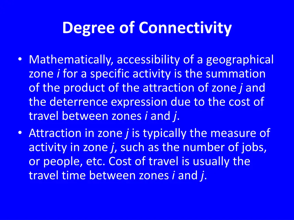 degree of connectivity