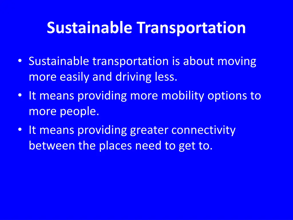 sustainable transportation