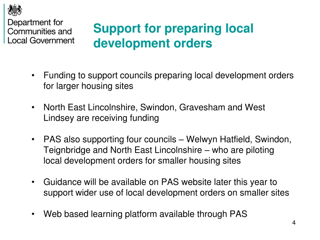 support for preparing local development orders