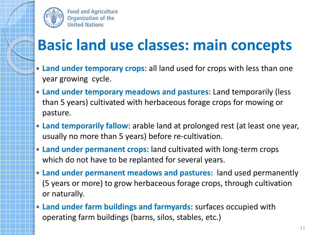 basic land use classes main concepts