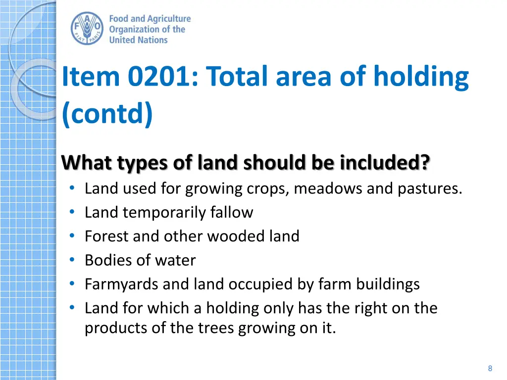 item 0201 total area of holding contd 1