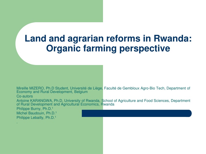 land and agrarian reforms in rwanda organic