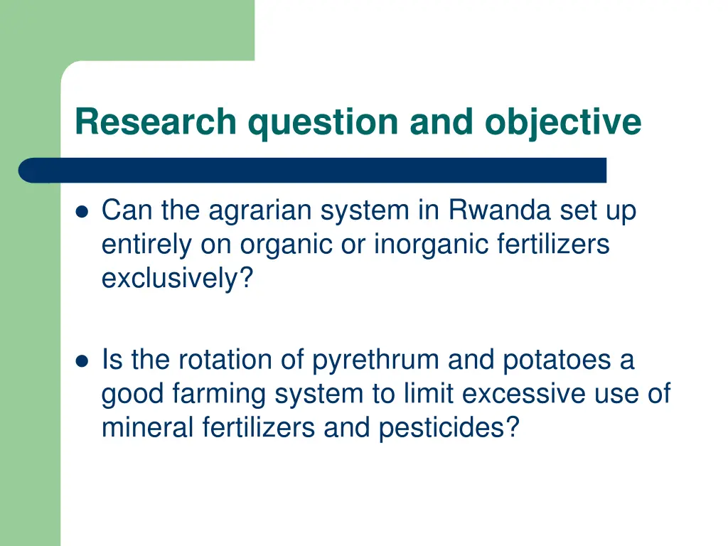 research question and objective