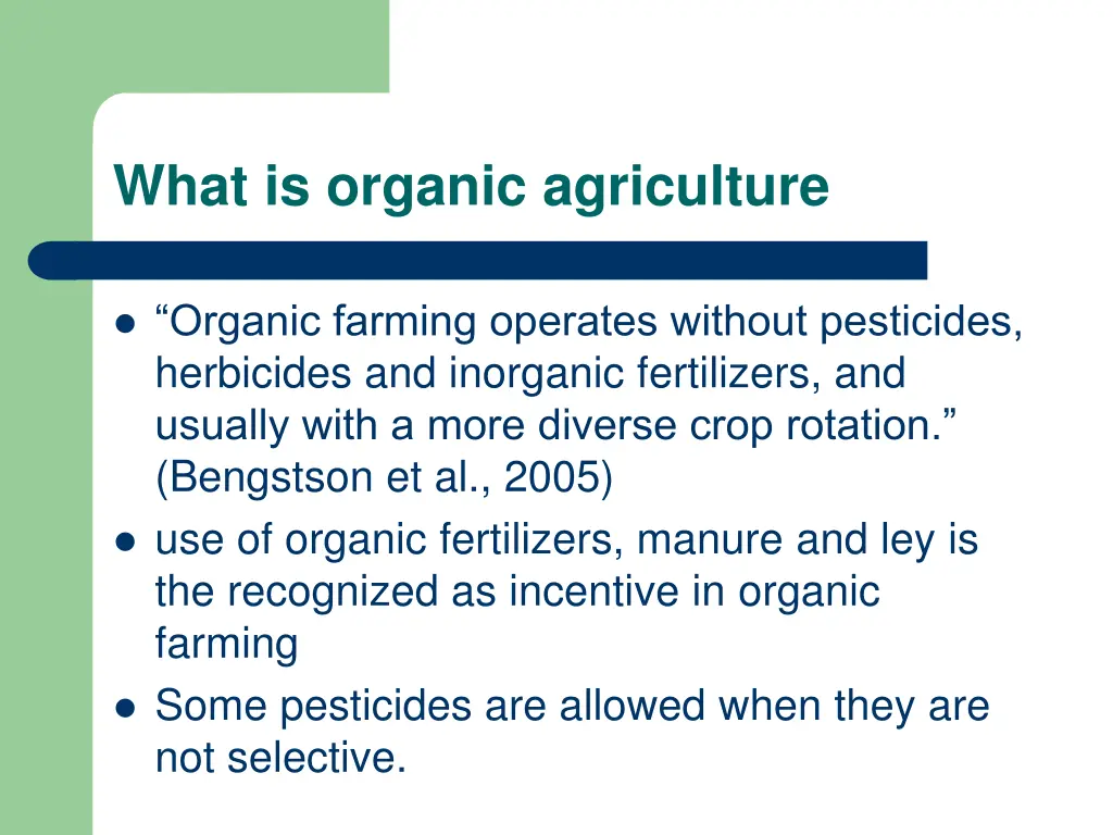 what is organic agriculture