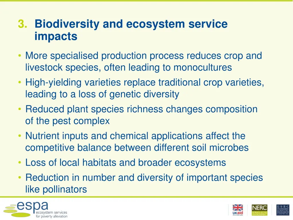 3 biodiversity and ecosystem service impacts