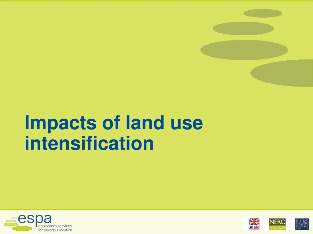 impacts of land use intensification