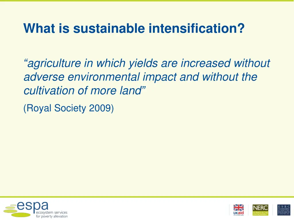 what is sustainable intensification