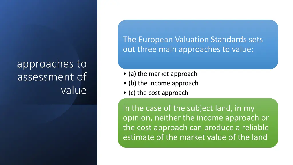 the european valuation standards sets out three