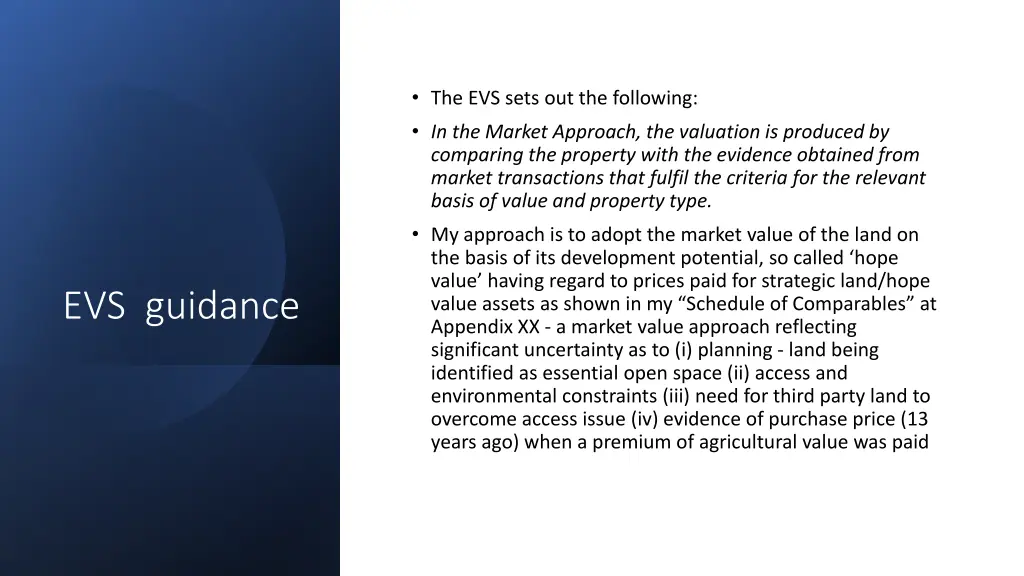 the evs sets out the following in the market