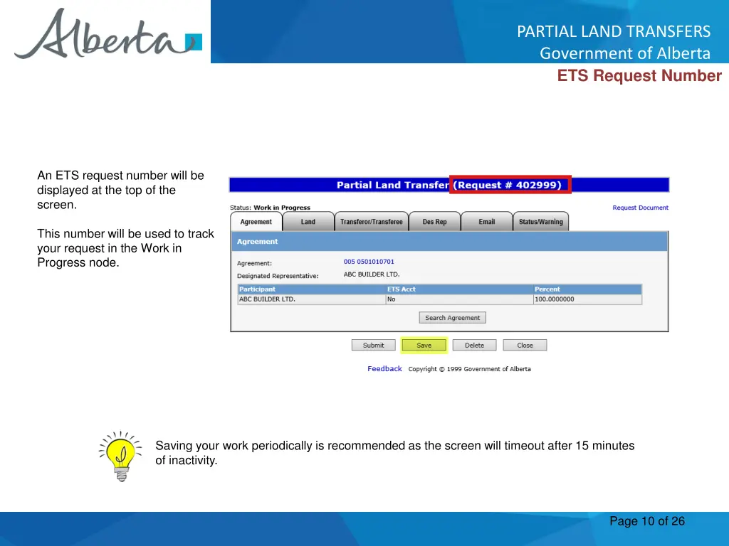 partial land transfers government of alberta 9