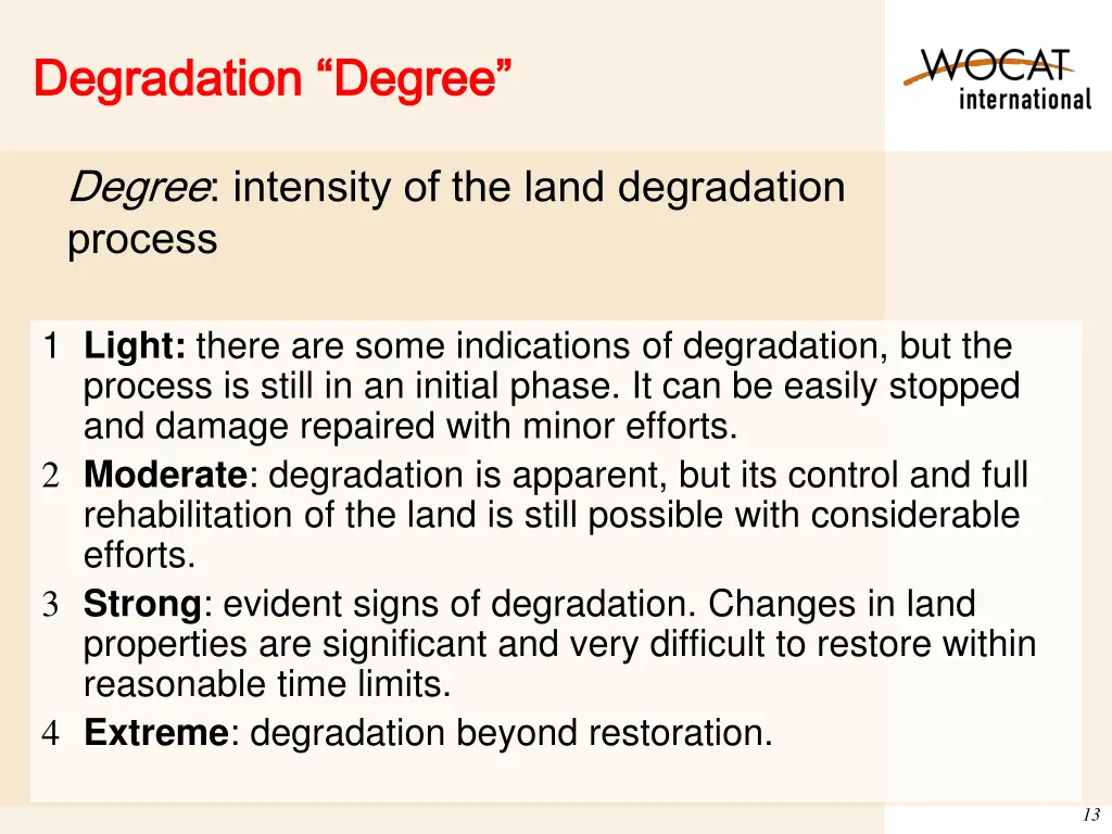 degradation degradation degree