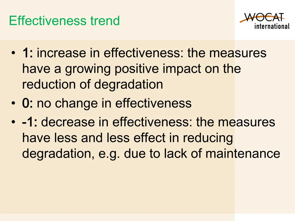 effectiveness trend