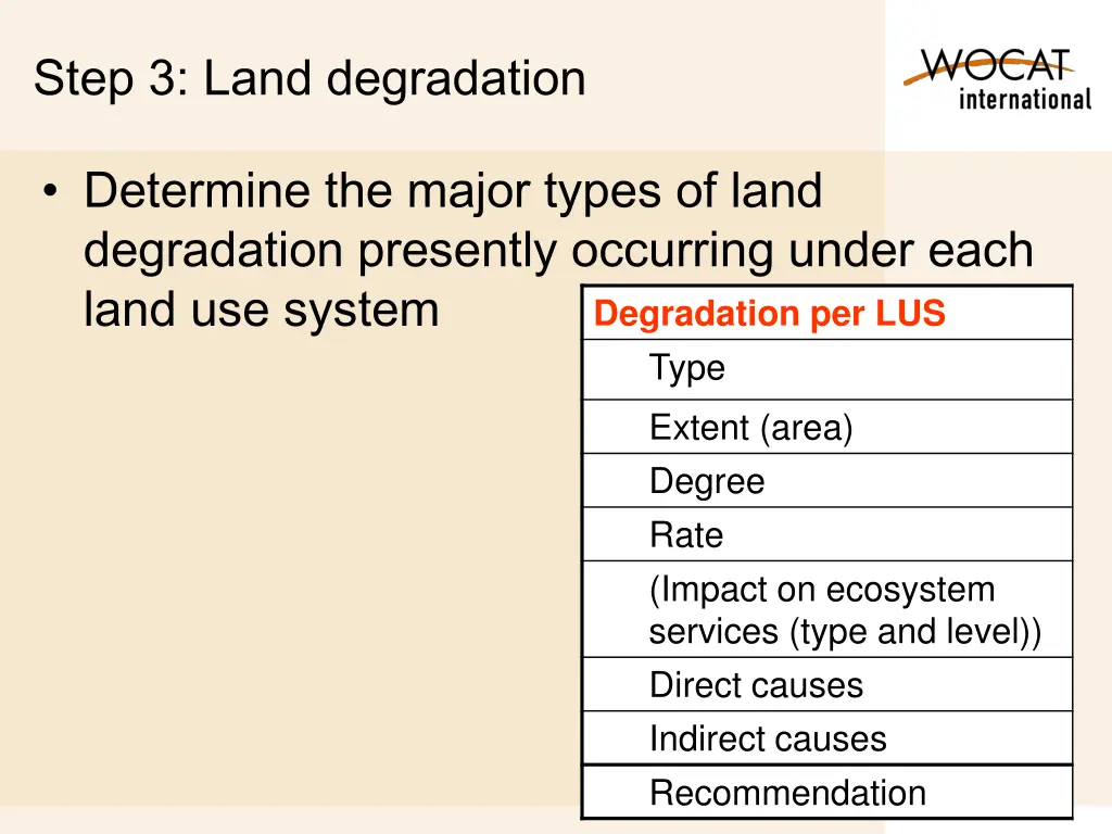 step 3 land degradation