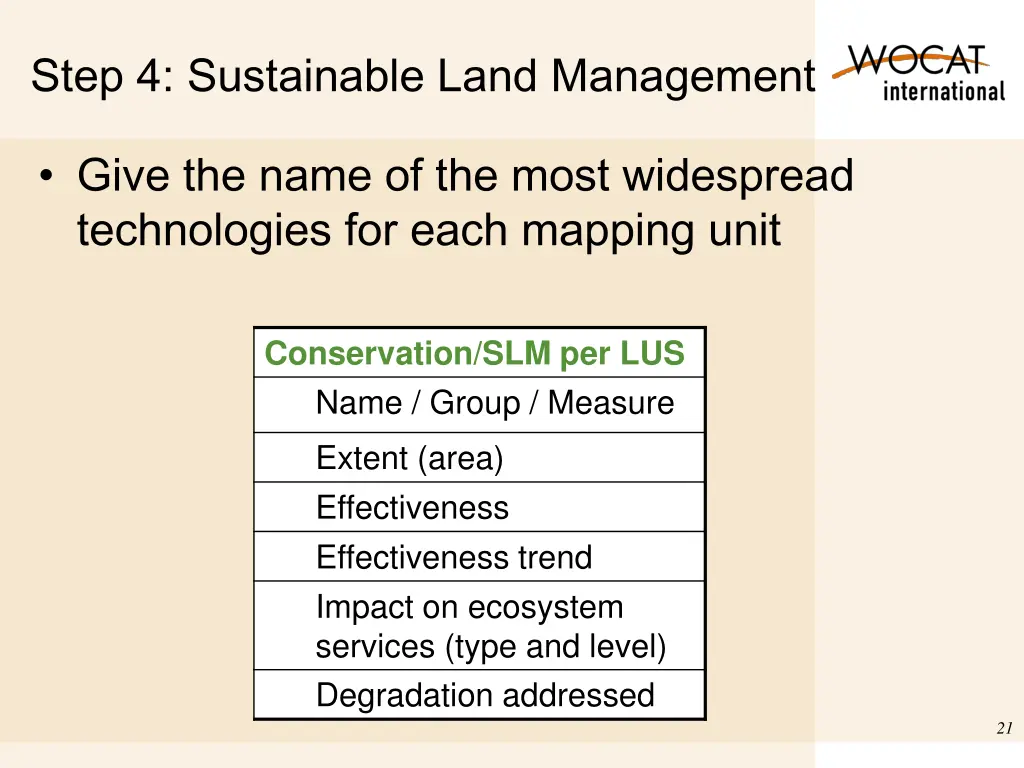 step 4 sustainable land management