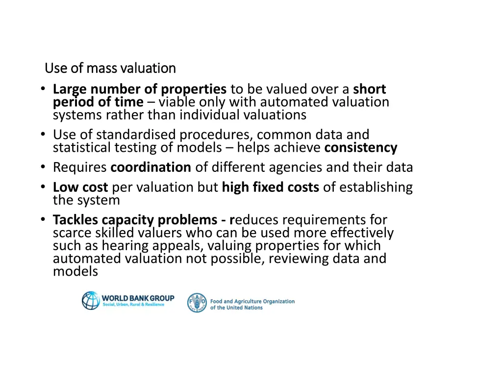 use of mass valuation use of mass valuation large